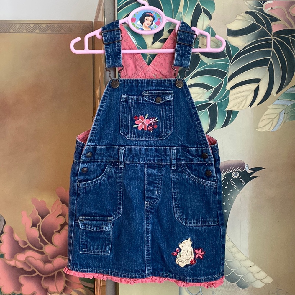 Y2K vintage Disney Winnie the Pooh skirtall denim skirt sz 3t